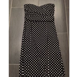 Strapless dotty dress